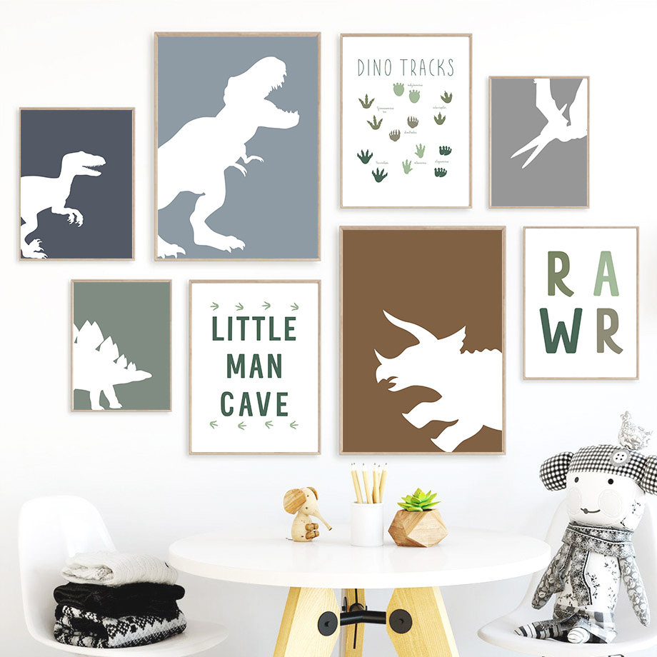 Baby Nursery Quotes - 1 Stück rahmenloser dekorativer Kunstdruck, Jurassic