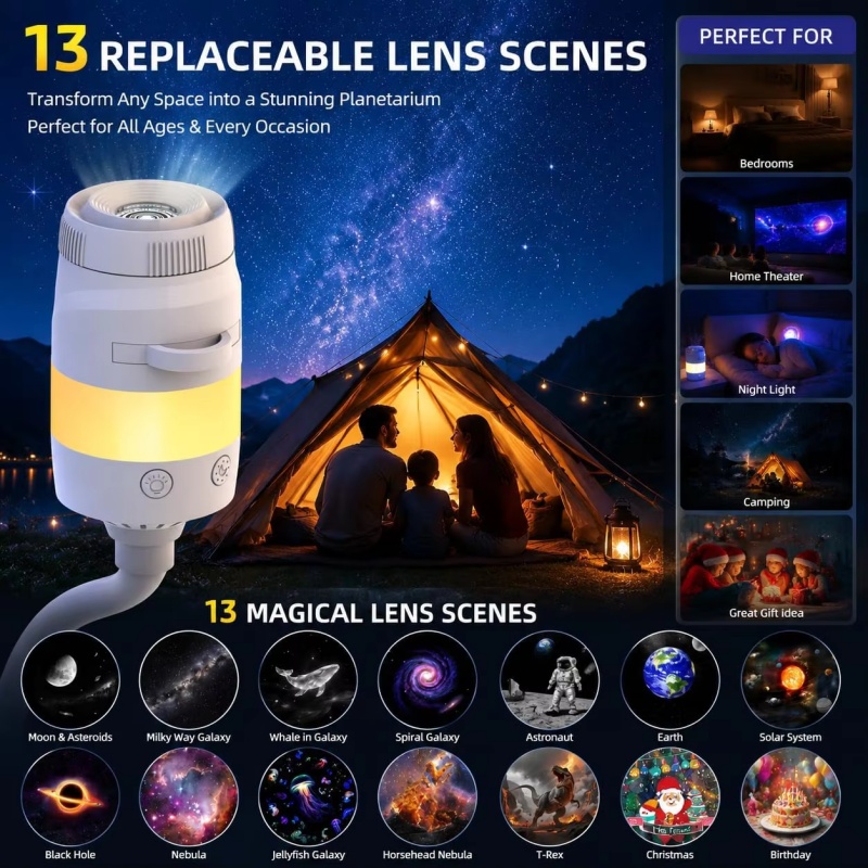 Night Light Projector Stars - Neuer Galaxy-Projektor Nachtlicht USB-Sternprojektor für Schlafzimmer-Deckendekoration
