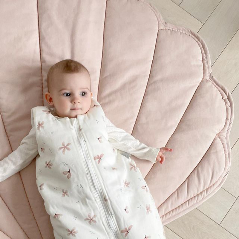 Baby Nursery Rug - Nordische Muschelförmige Baby-Spielmatte Weiche Baumwoll-Krabbelmatte INS