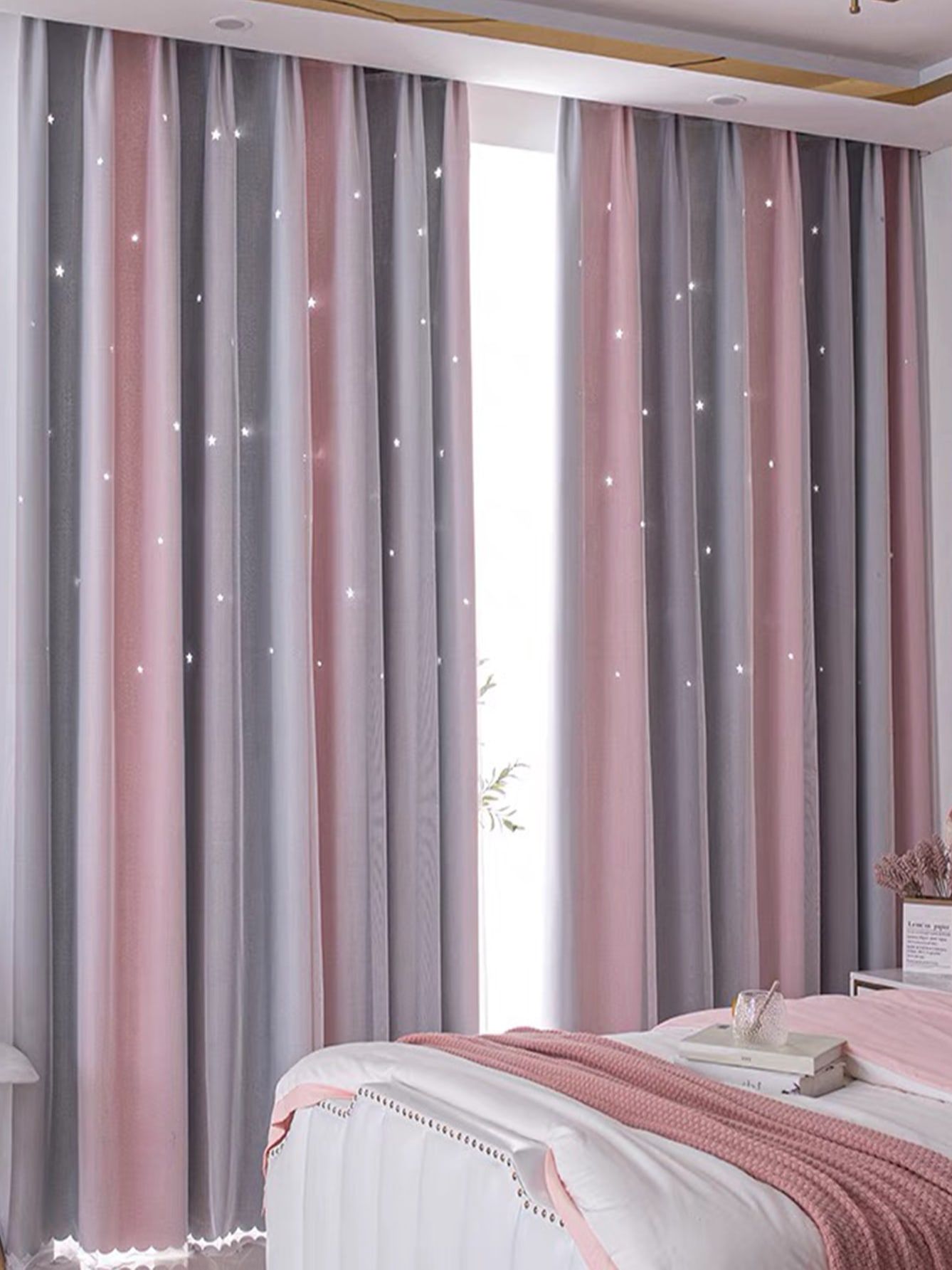 Baby Nursery Blackout Curtains - Verdunkelnde Kindervorhänge für Schlafzimmer, wärmeisolierte silberne