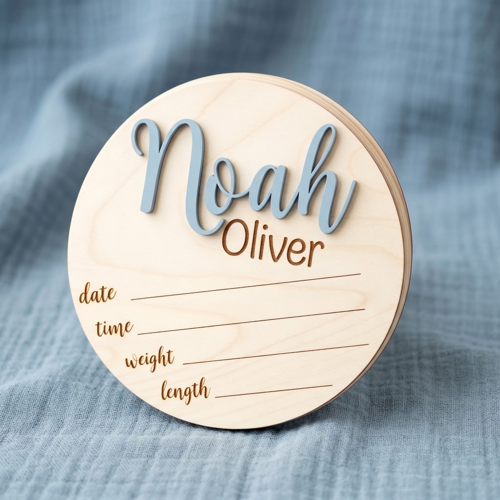 Baby Nursery Diy - 1 Stück Personalisierte Geburtsanzeige Holz-Namensschild, Kinderzimmer
