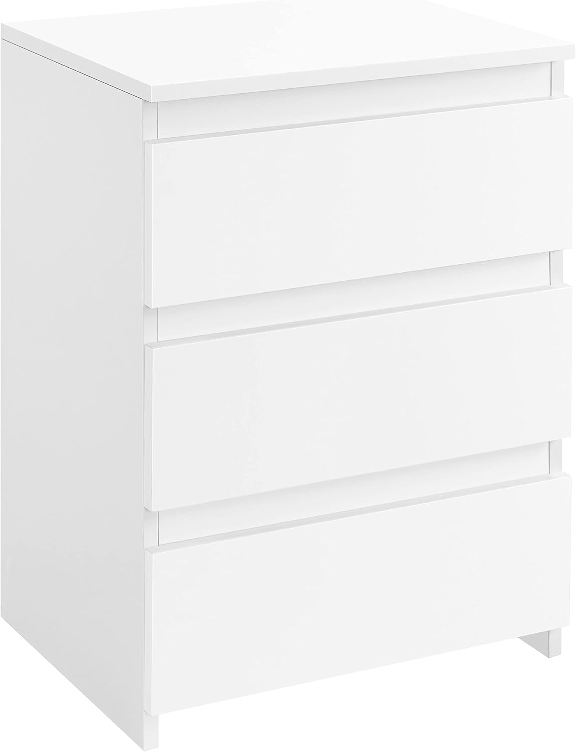 Drawer Dresser White - Kleiner Nachttisch mit 3 Schubladen, Schlafzimmer-Aufbewahrungskommode,