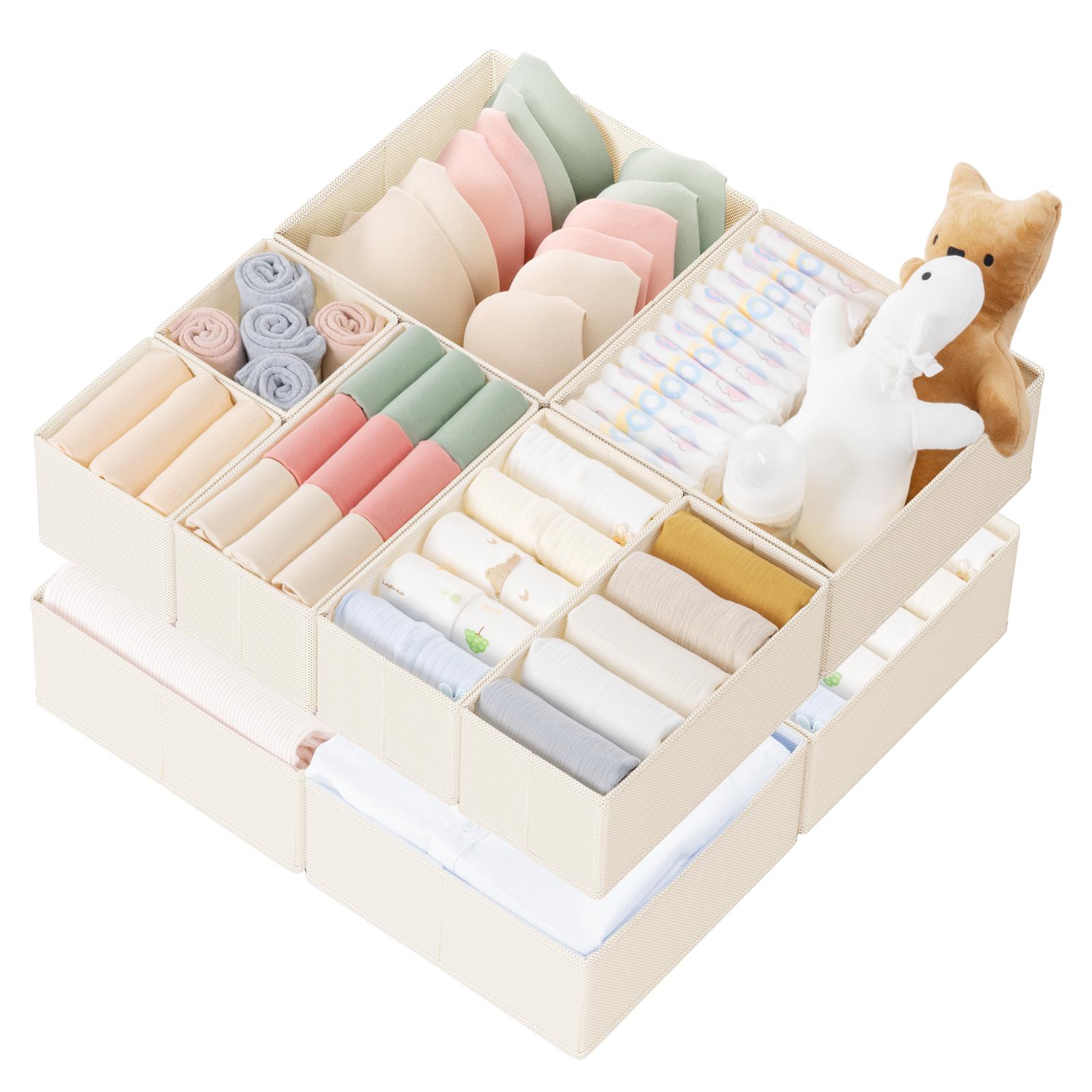 Baby Nursery Closet Organization - 10-teiliges Set faltbarer Schubladen-Organizer aus Kunststoff,