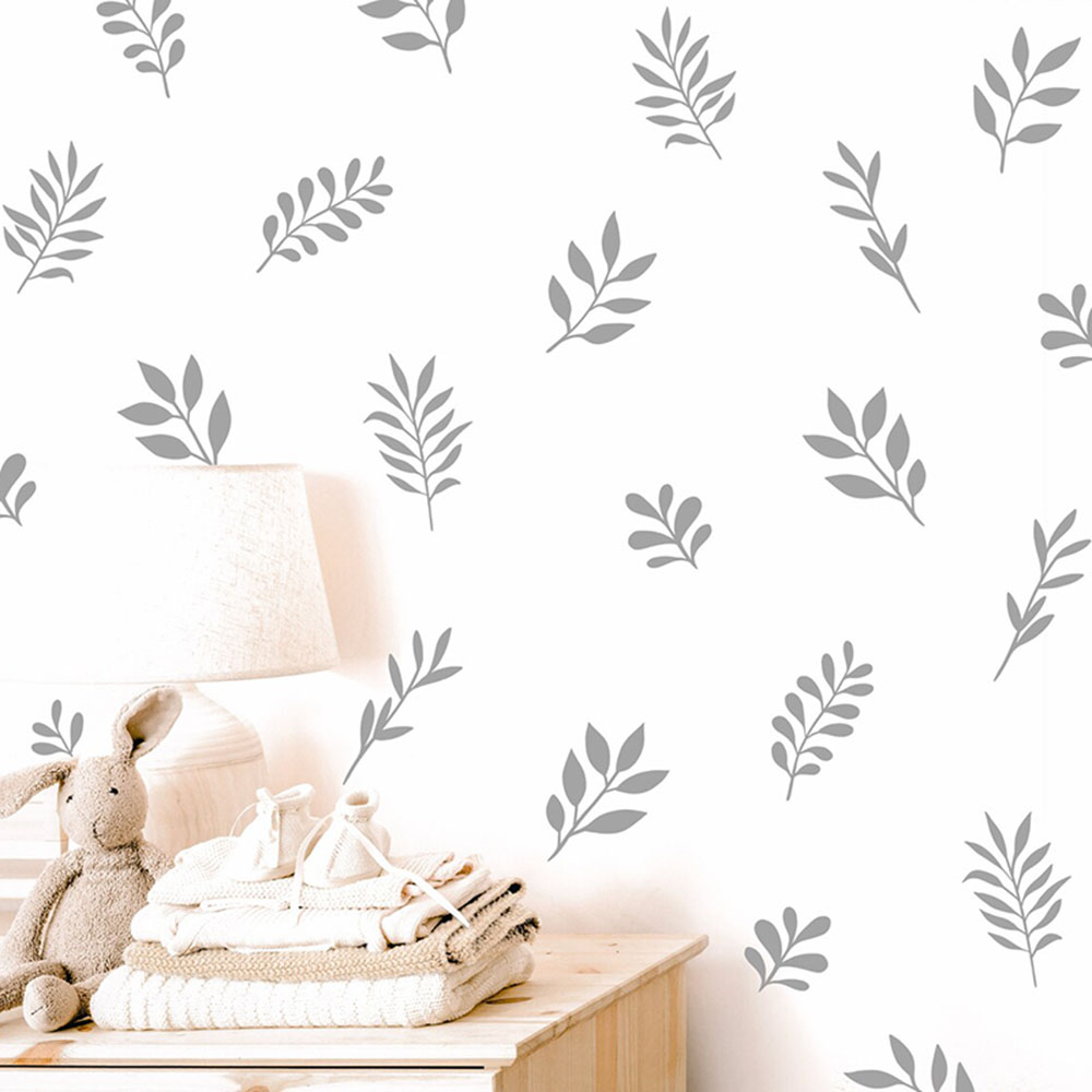 Baby Nursery Design - 41 Stücke Botanische Blatt Wandaufkleber Spielzimmer