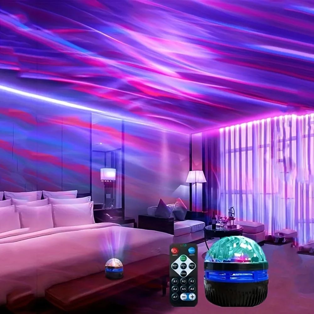 Night Light Projector Stars - LED-Sternennachthimmel-Projektor, Aurora, USB-Fernbedienung, RGB-Galaxie-Licht, 7 Modi