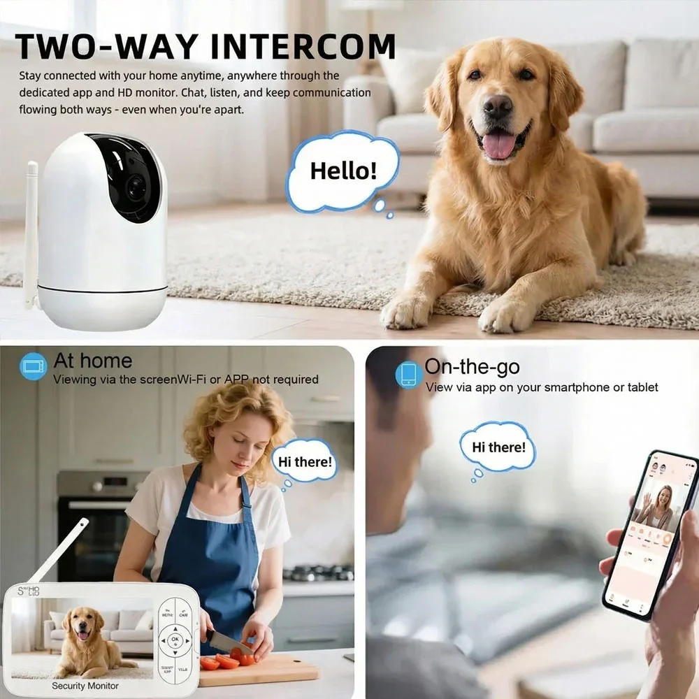 5-Zoll-HD-Video-Babyphone mit  – Baby Nursery Temperature Bewertung und Preis