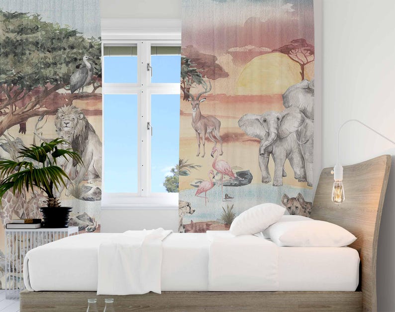 Safari Tiere Vorhang Kinder Sc – Baby Nursery Blackout Curtains Bewertung und Preis