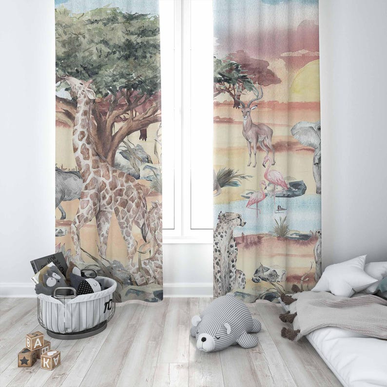 Safari Tiere Vorhang Kinder Sc – Baby Nursery Blackout Curtains Bewertung und Preis