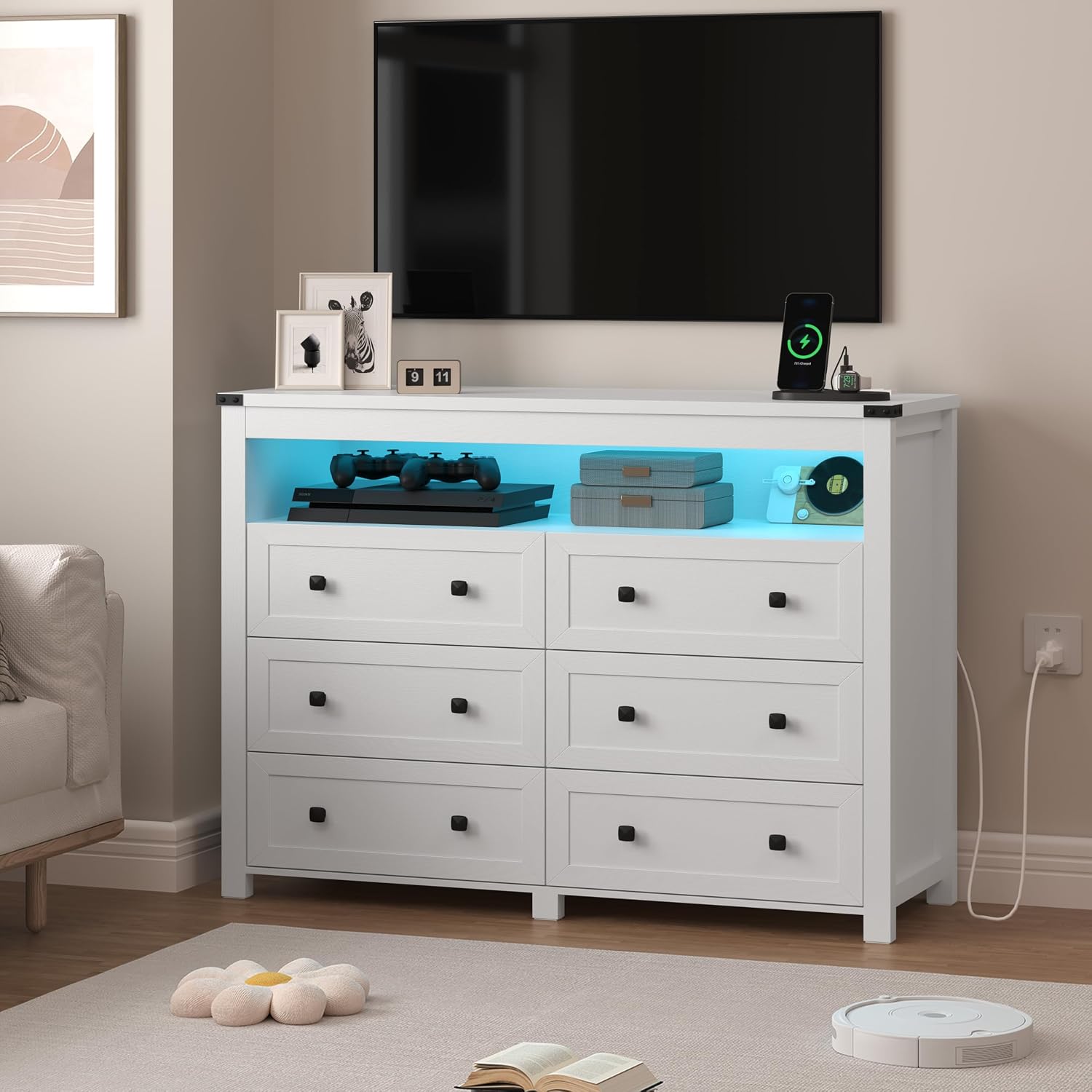 Weiße 6-Schubladen-Kommode mit – Drawer Dresser White Bewertung und Preis
