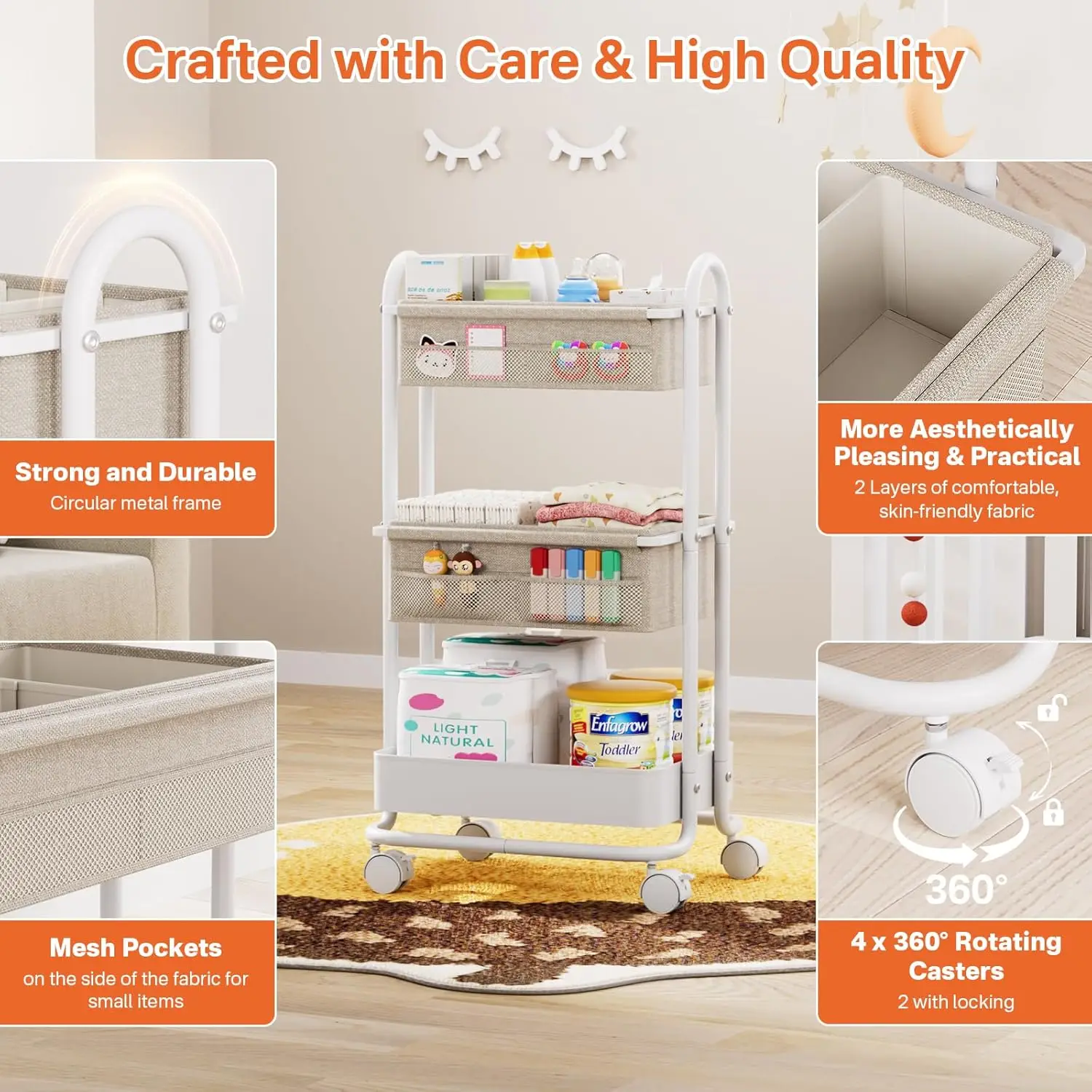 Baby-Windel-Organizer, 3-stufi – Diaper Caddy Organizer Bewertung und Preis