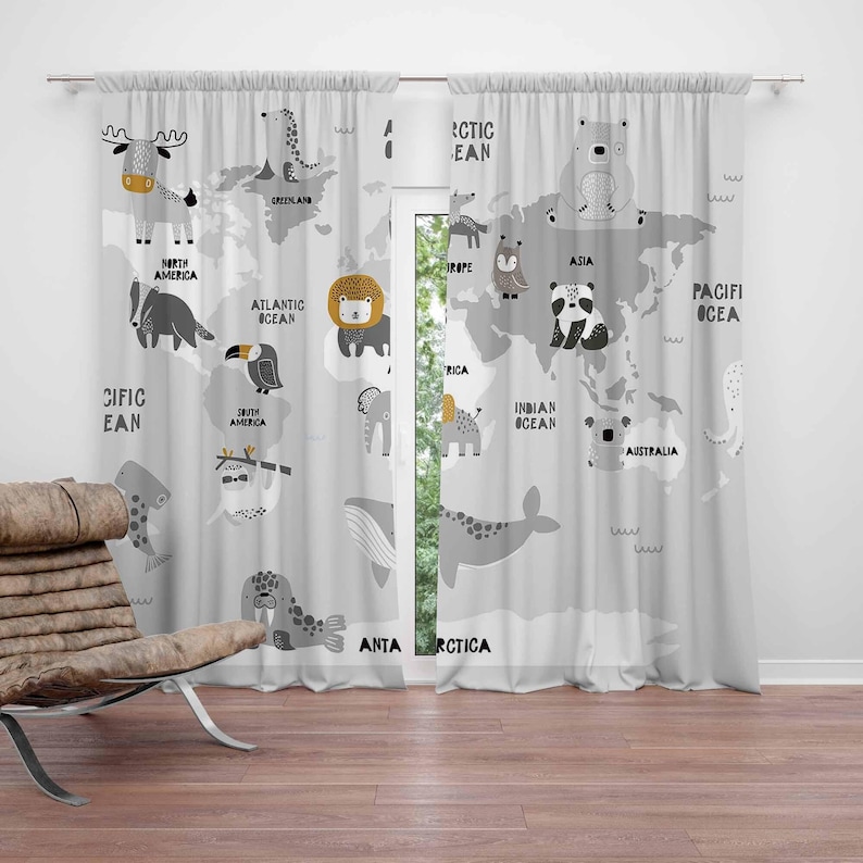 Weltkarte Kinderzimmer Vorhäng – Baby Nursery Blackout Curtains Bewertung und Preis