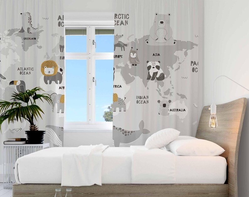 Weltkarte Kinderzimmer Vorhäng – Baby Nursery Blackout Curtains Bewertung und Preis