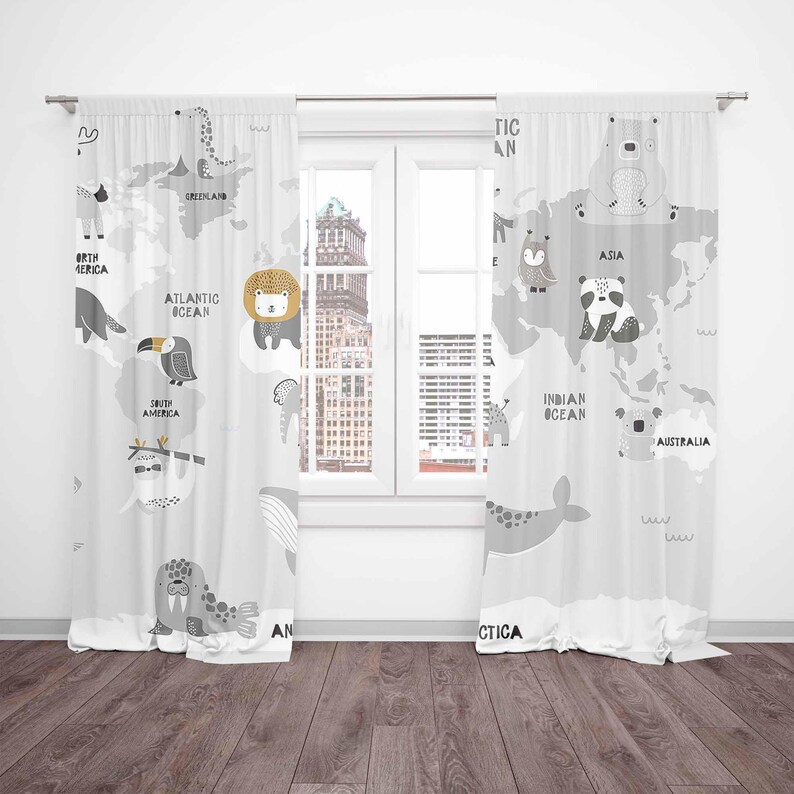 Weltkarte Kinderzimmer Vorhäng – Baby Nursery Blackout Curtains Bewertung und Preis