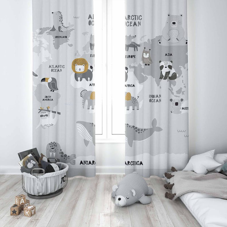 Weltkarte Kinderzimmer Vorhäng – Baby Nursery Blackout Curtains Bewertung und Preis