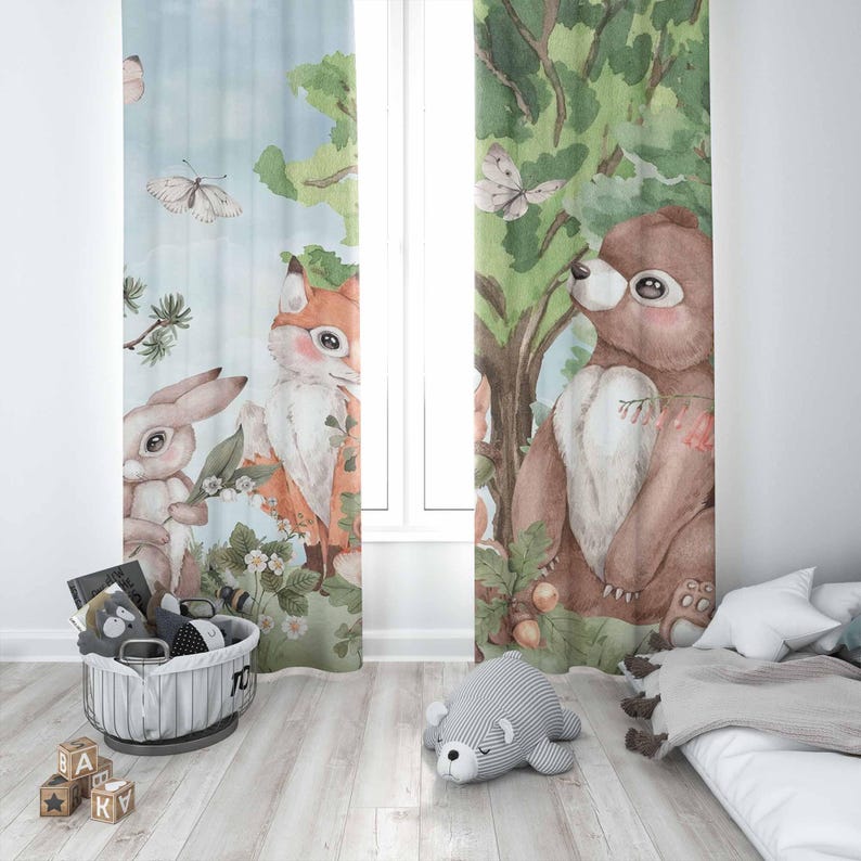 Waldtiere Vorhänge Kinder Schl – Baby Nursery Blackout Curtains Bewertung und Preis