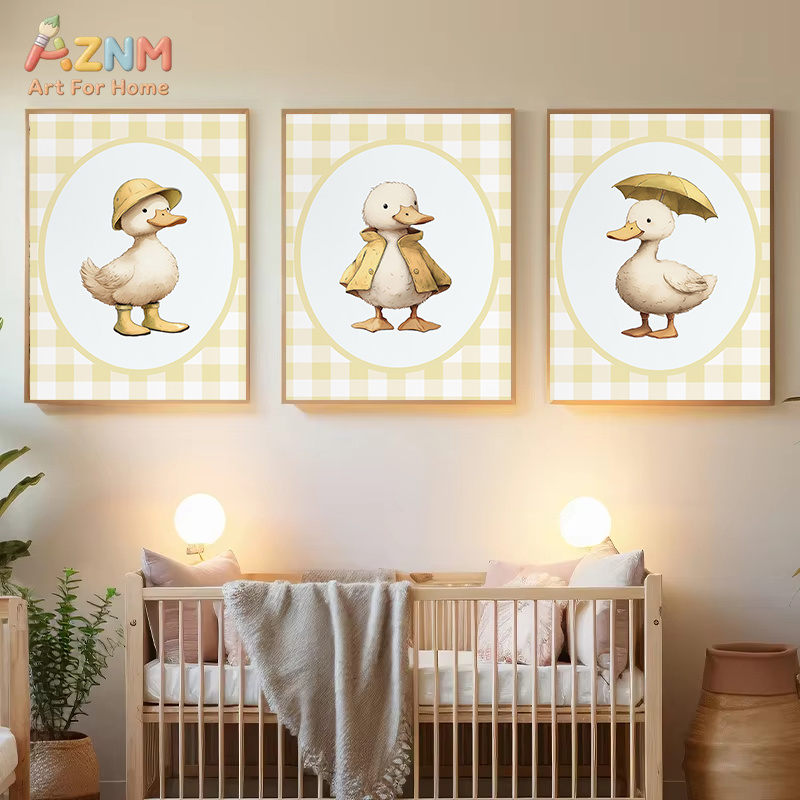 AZNM Niedliche Enten-Leinwand- – Baby Nursery Yellow Bewertung und Preis