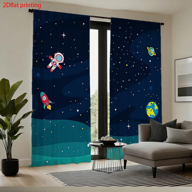 Cartoon-Weltraum-Astronauten-V – Baby Nursery Blackout Curtains Bewertung und Preis