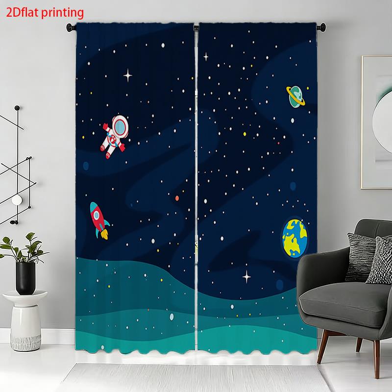 Cartoon-Weltraum-Astronauten-V – Baby Nursery Blackout Curtains Bewertung und Preis