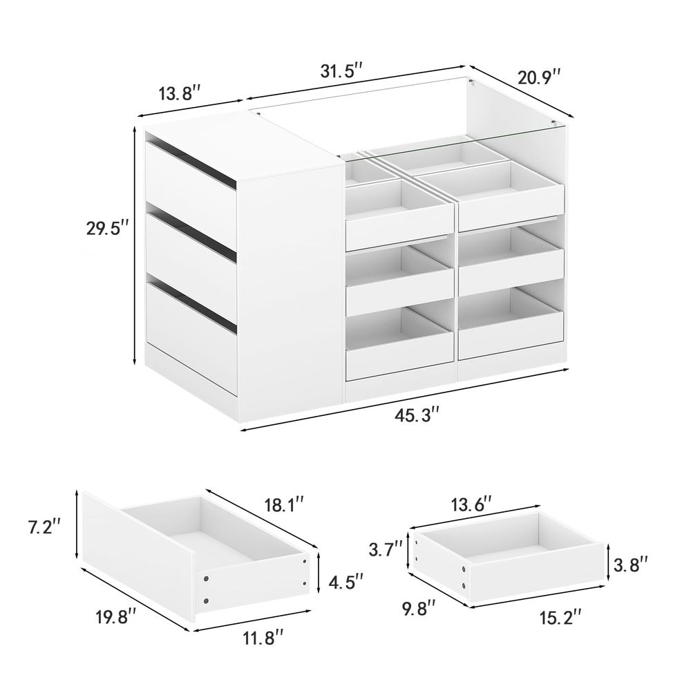 Kleiderschrankinsel mit Schubl – Drawer Dresser White Bewertung und Preis
