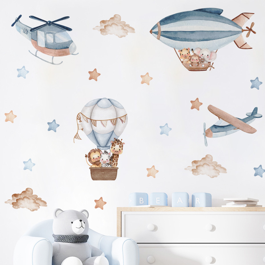 Aquarell Tiere Heißluftballon  – Baby Nursery Design Bewertung und Preis