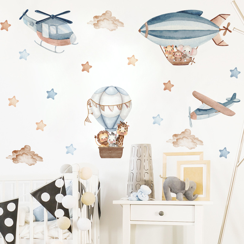 Aquarell Tiere Heißluftballon  – Baby Nursery Design Bewertung und Preis