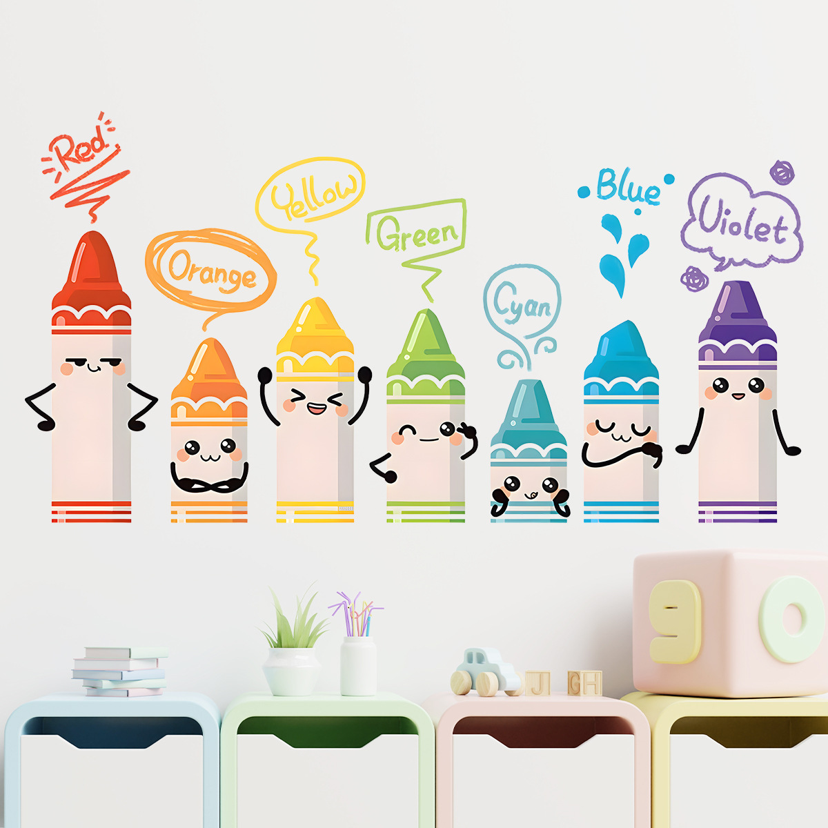 Cartoon süße bunte Kreide Must – Baby Nursery Design Bewertung und Preis