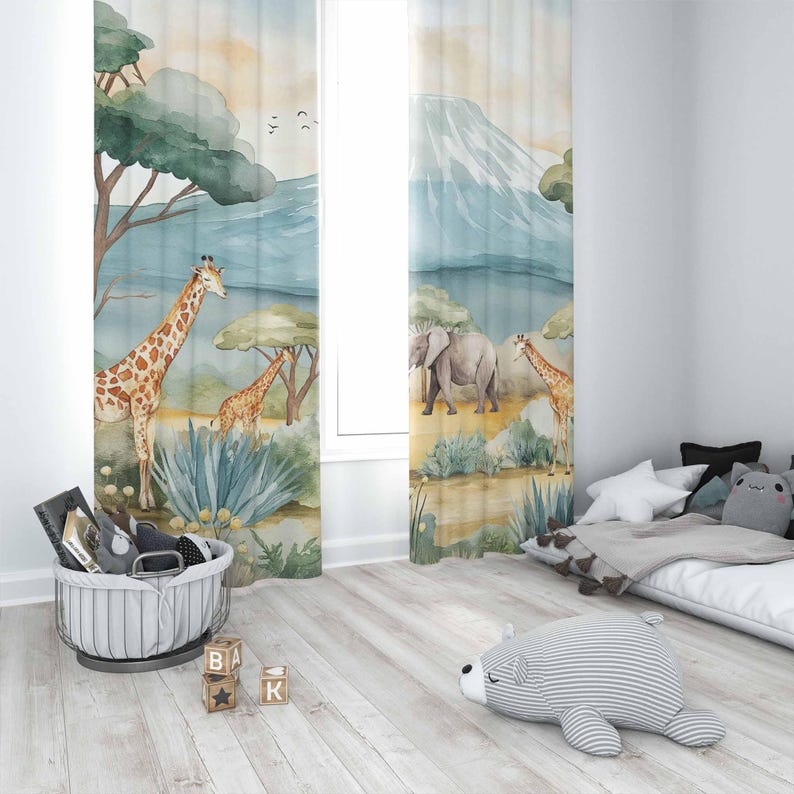 Safari Tiere Kinder Vorhänge B – Baby Nursery Blackout Curtains Bewertung und Preis