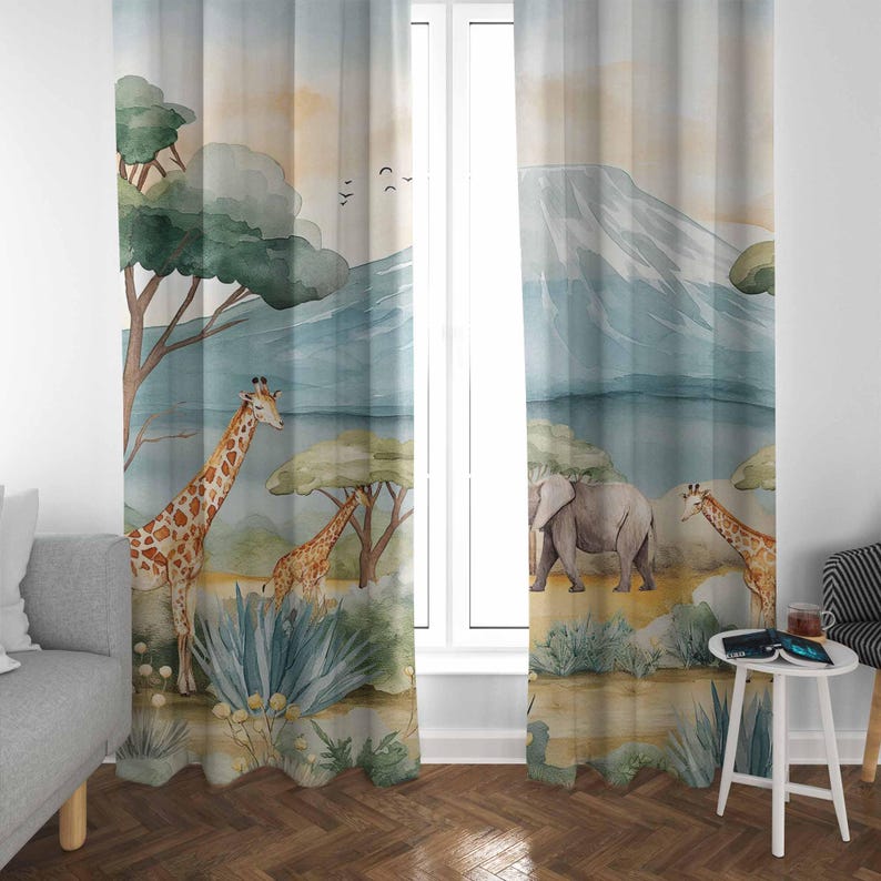 Safari Tiere Kinder Vorhänge B – Baby Nursery Blackout Curtains Bewertung und Preis