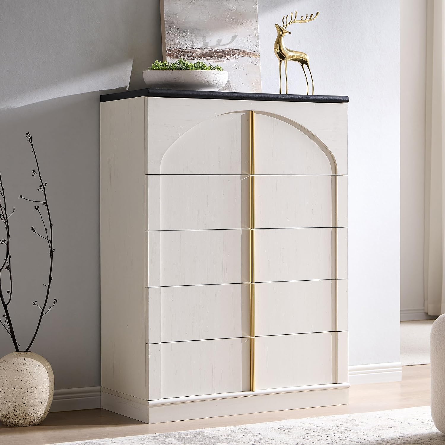 44 Zoll hohe Kommode mit 5 Sch – Drawer Dresser White Bewertung und Preis