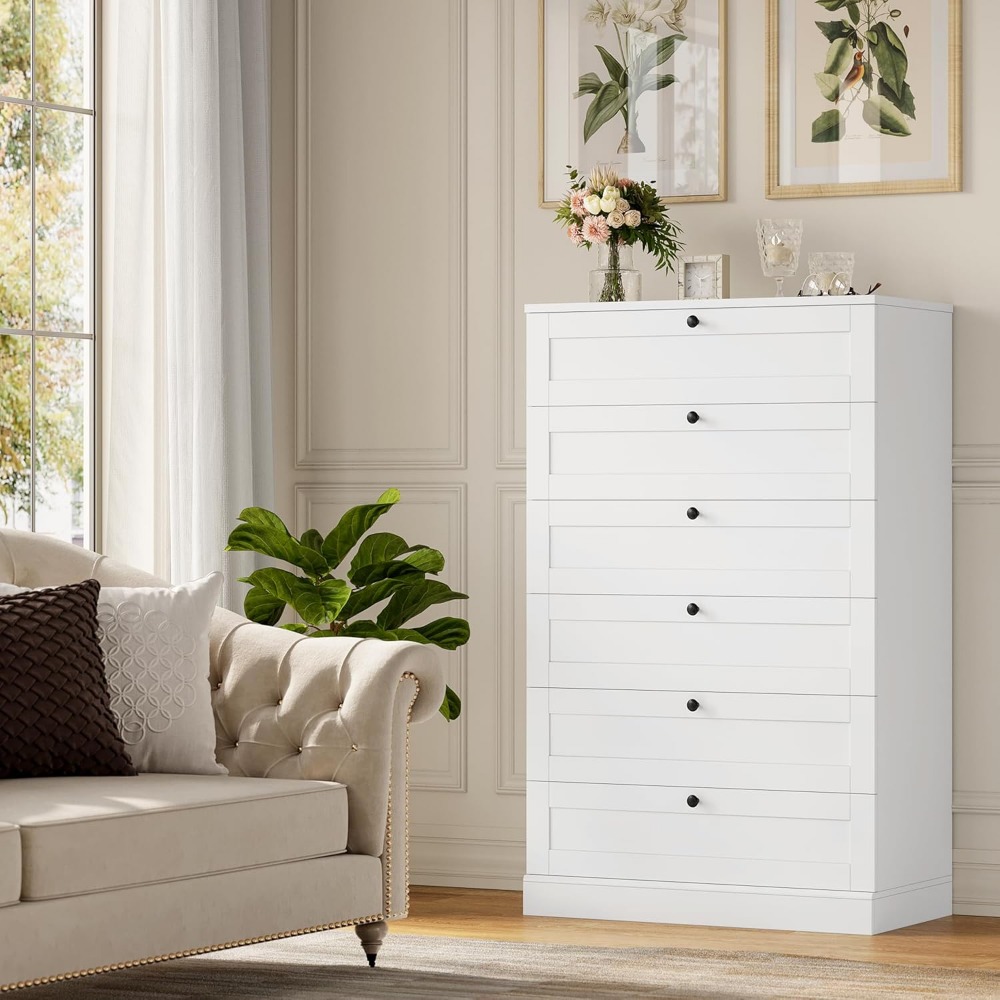 Exquisite weiße Kommode mit 6  – Drawer Dresser White Bewertung und Preis
