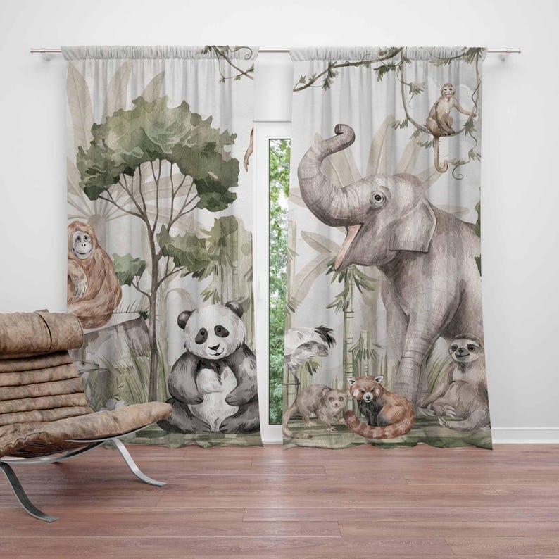 Safari Tiere Vorhänge Kinder S – Baby Nursery Blackout Curtains Bewertung und Preis